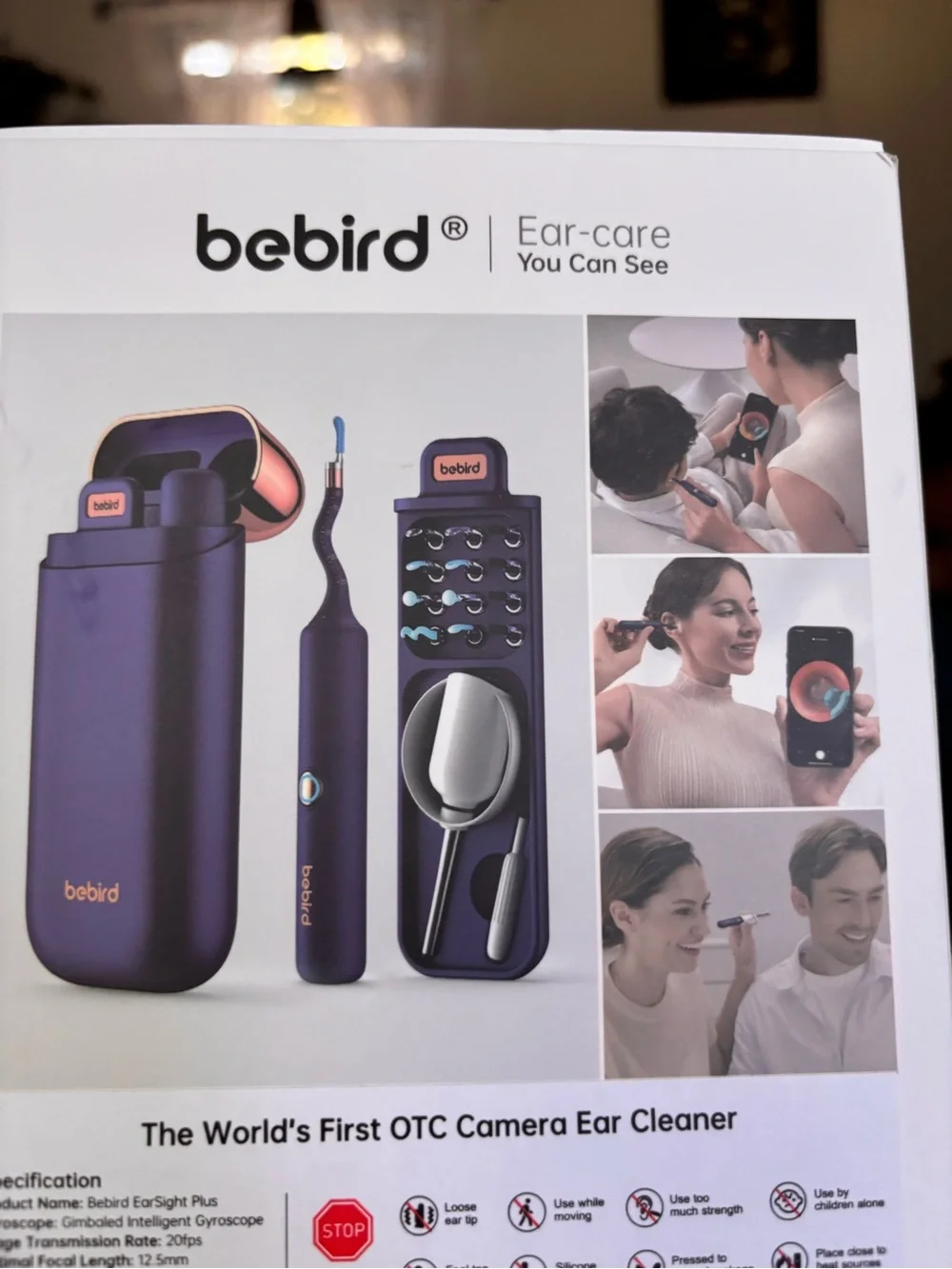 Bebird Purple Ear-Care Camera Ear Cleaner with Charging Case
